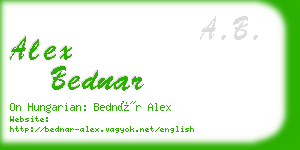 alex bednar business card